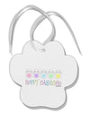 Cute Pastel Bunnies - Hoppy Easter Paw Print Shaped Ornament by TooLoud-Ornament-TooLoud-White-Davson Sales