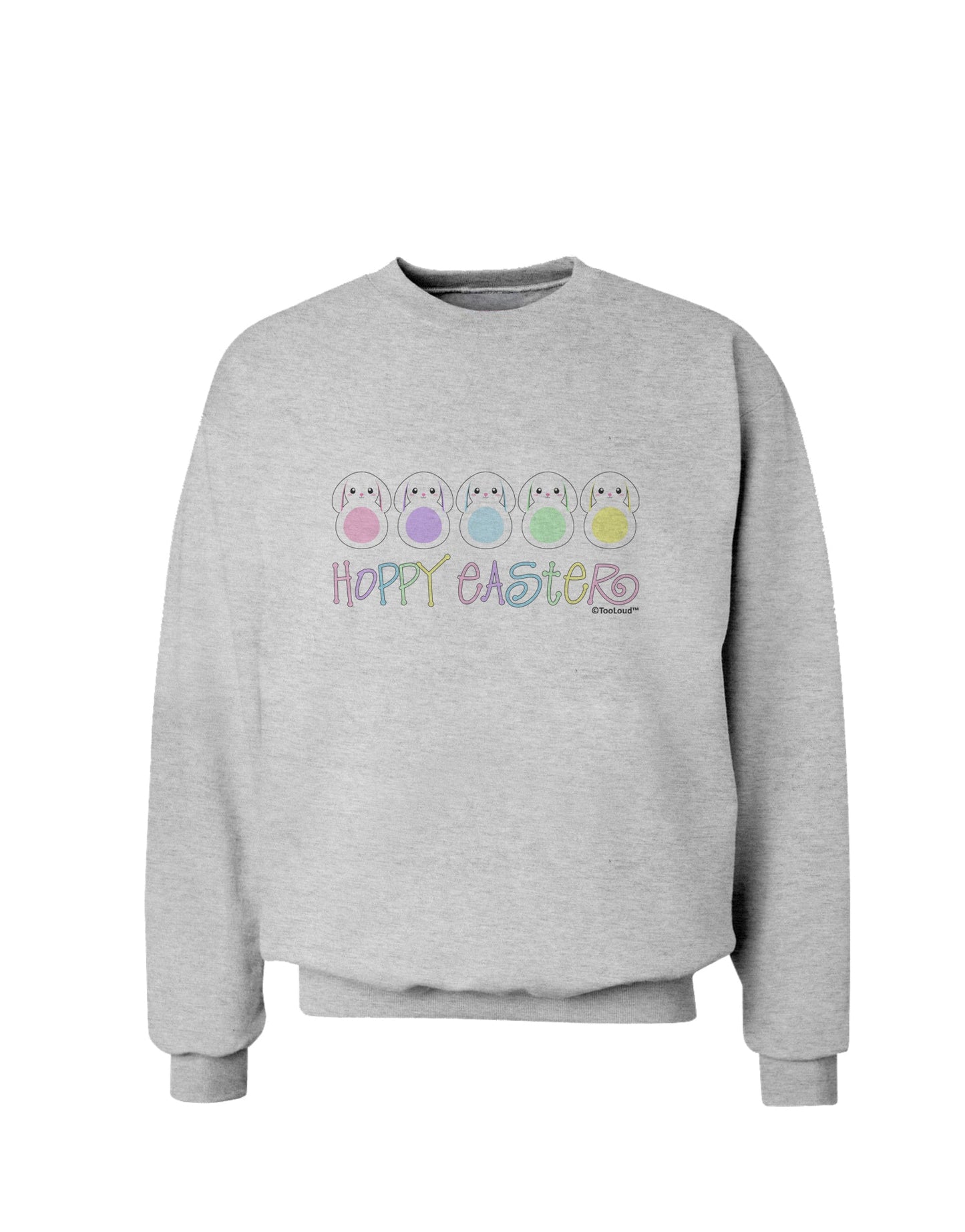 Cute Pastel Bunnies - Hoppy Easter Sweatshirt by TooLoud-Sweatshirts-TooLoud-AshGray-Small-Davson Sales