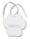 Cute Pastel Bunnies Paw Print Shaped Ornament by TooLoud-Ornament-TooLoud-White-Davson Sales