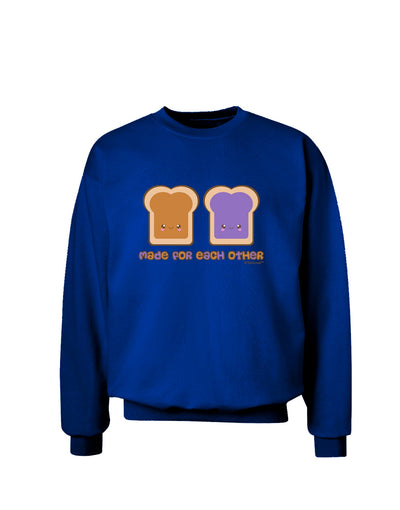 Cute PB and J Design - Made for Each Other Adult Dark Sweatshirt by TooLoud-Sweatshirts-TooLoud-Deep-Royal-Blue-Small-Davson Sales