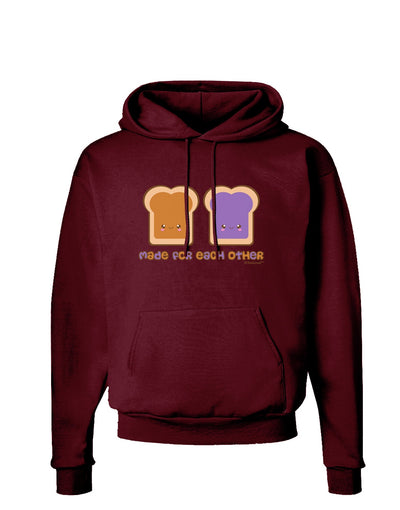 Cute PB and J Design - Made for Each Other Dark Hoodie Sweatshirt by TooLoud-Hoodie-TooLoud-Maroon-Small-Davson Sales