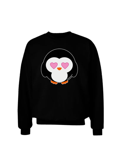 Cute Penguin - Heart Eyes Adult Dark Sweatshirt by TooLoud-Sweatshirts-TooLoud-Black-Small-Davson Sales