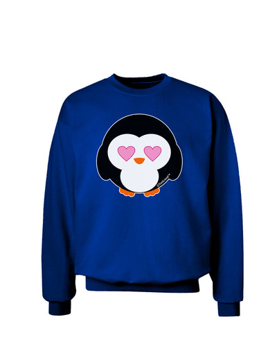 Cute Penguin - Heart Eyes Adult Dark Sweatshirt by TooLoud-Sweatshirts-TooLoud-Deep-Royal-Blue-Small-Davson Sales