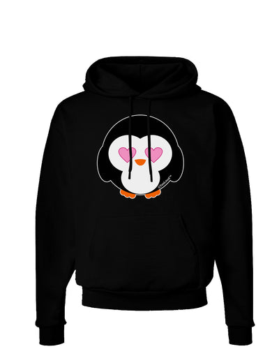 Cute Penguin - Heart Eyes Dark Hoodie Sweatshirt by TooLoud-Hoodie-TooLoud-Black-Small-Davson Sales