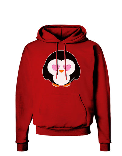 Cute Penguin - Heart Eyes Dark Hoodie Sweatshirt by TooLoud-Hoodie-TooLoud-Red-Small-Davson Sales