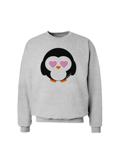 Cute Penguin - Heart Eyes Sweatshirt by TooLoud-Sweatshirts-TooLoud-AshGray-Small-Davson Sales