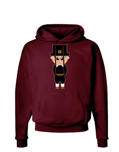 Cute Pilgrim Boy Thanksgiving Dark Hoodie Sweatshirt-Hoodie-TooLoud-Maroon-Small-Davson Sales