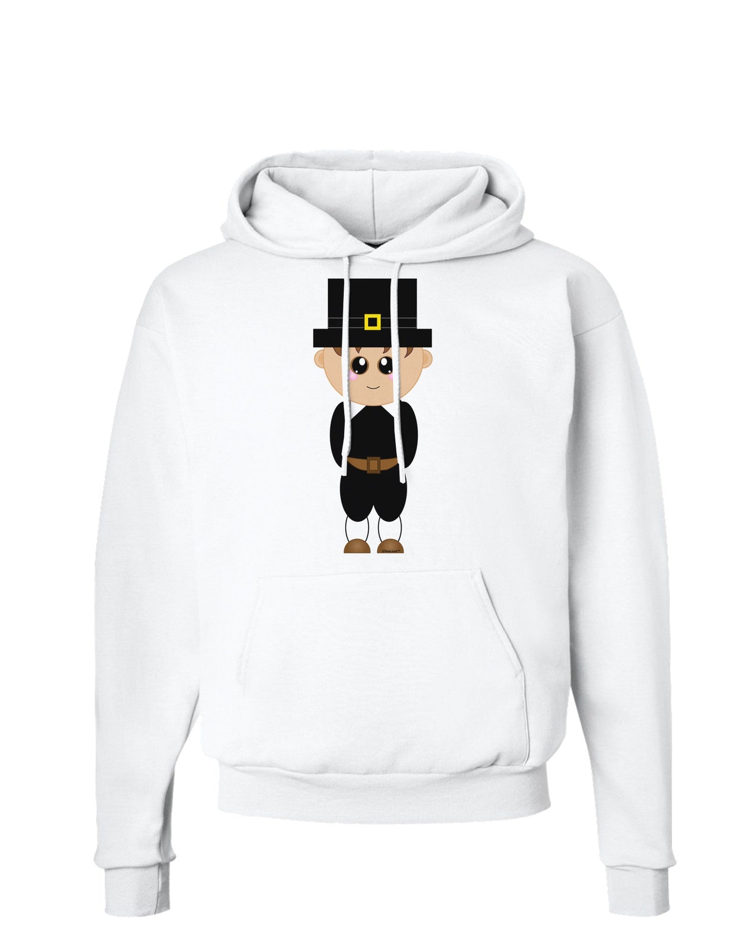 Cute Pilgrim Boy Thanksgiving Hoodie Sweatshirt-Hoodie-TooLoud-White-Small-Davson Sales
