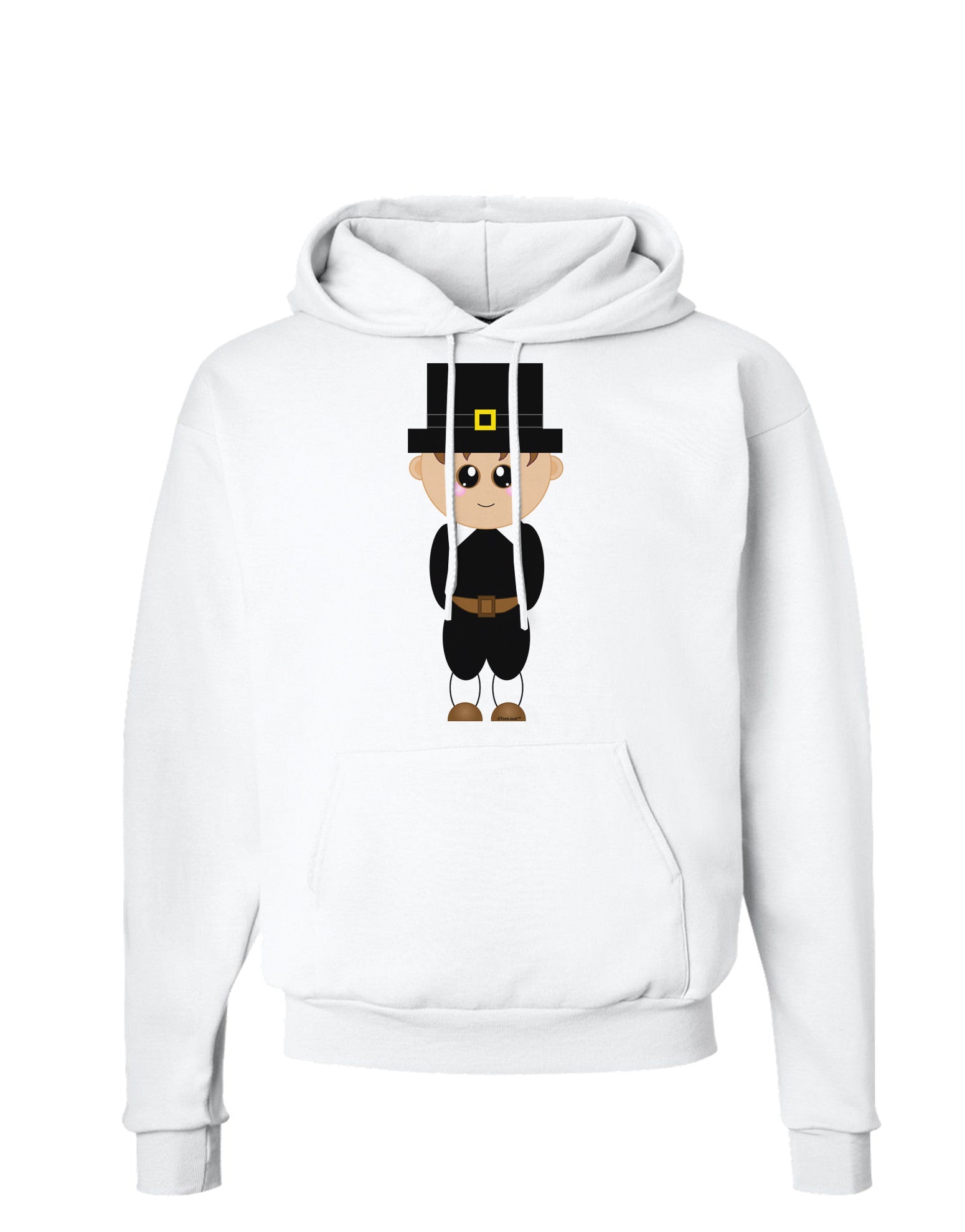 Cute Pilgrim Boy Thanksgiving Hoodie Sweatshirt-Hoodie-TooLoud-White-Small-Davson Sales