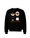 Cute Pilgrim Couple Happy Thanksgiving Adult Dark Sweatshirt-Sweatshirts-TooLoud-Black-Small-Davson Sales