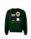 Cute Pilgrim Couple Happy Thanksgiving Adult Dark Sweatshirt-Sweatshirts-TooLoud-Deep-Forest-Green-Small-Davson Sales