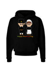 Cute Pilgrim Couple Happy Thanksgiving Dark Hoodie Sweatshirt-Hoodie-TooLoud-Black-Small-Davson Sales