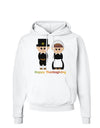 Cute Pilgrim Couple Happy Thanksgiving Hoodie Sweatshirt-Hoodie-TooLoud-White-Small-Davson Sales