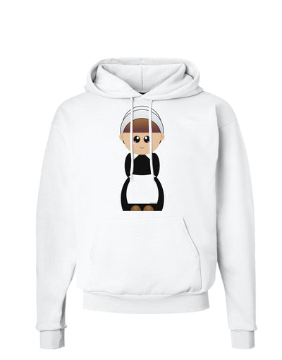 Cute Pilgrim Girl Thanksgiving Hoodie Sweatshirt-Hoodie-TooLoud-White-Small-Davson Sales