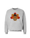 Cute Pilgrim Turkey Thanksgiving Sweatshirt-Sweatshirts-TooLoud-AshGray-Small-Davson Sales