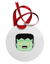 Cute Pixel Monster Circular Metal Ornament-Ornament-TooLoud-White-Davson Sales