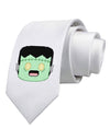 Cute Pixel Monster Printed White Necktie