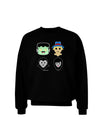 Cute Pixel Monsters Adult Dark Sweatshirt-Sweatshirts-TooLoud-Black-Small-Davson Sales