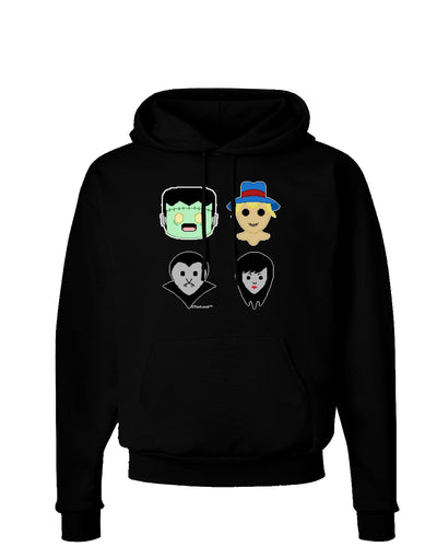 Cute Pixel Monsters Dark Hoodie Sweatshirt-Hoodie-TooLoud-Black-Small-Davson Sales