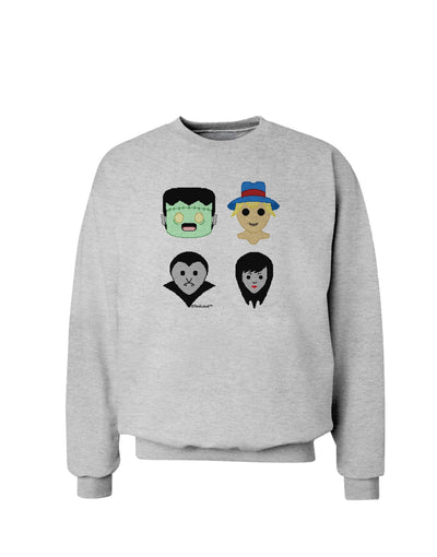 Cute Pixel Monsters Sweatshirt-Sweatshirts-TooLoud-AshGray-Small-Davson Sales