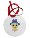 Cute Pixel Scarecrow Circular Metal Ornament-Ornament-TooLoud-White-Davson Sales