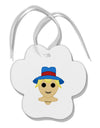 Cute Pixel Scarecrow Paw Print Shaped Ornament-Ornament-TooLoud-White-Davson Sales