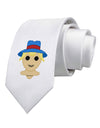 Cute Pixel Scarecrow Printed White Necktie