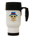 Cute Pixel Scarecrow Stainless Steel 14oz Travel Mug-Travel Mugs-TooLoud-White-Davson Sales