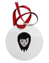 Cute Pixel Vampire Female Circular Metal Ornament-Ornament-TooLoud-White-Davson Sales