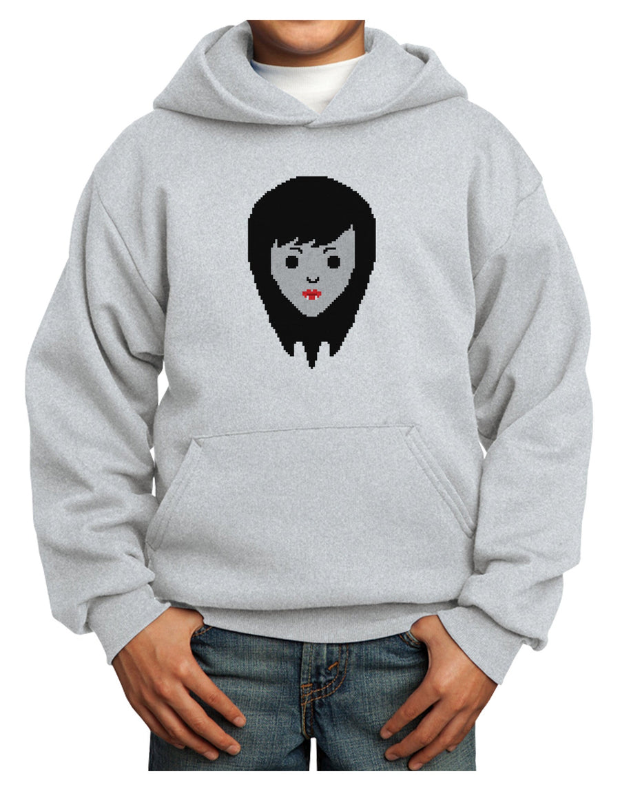 Cute Pixel Vampire Female Youth Hoodie Pullover Sweatshirt-Youth Hoodie-TooLoud-White-XS-Davson Sales