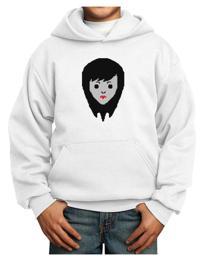 Cute Pixel Vampire Female Youth Hoodie Pullover Sweatshirt-Youth Hoodie-TooLoud-White-XS-Davson Sales