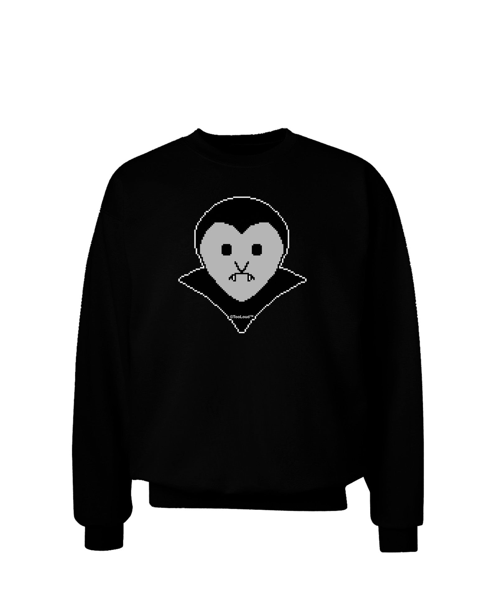 Cute Pixel Vampire Male Adult Dark Sweatshirt-Sweatshirts-TooLoud-Black-Small-Davson Sales