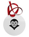 Cute Pixel Vampire Male Circular Metal Ornament-Ornament-TooLoud-White-Davson Sales