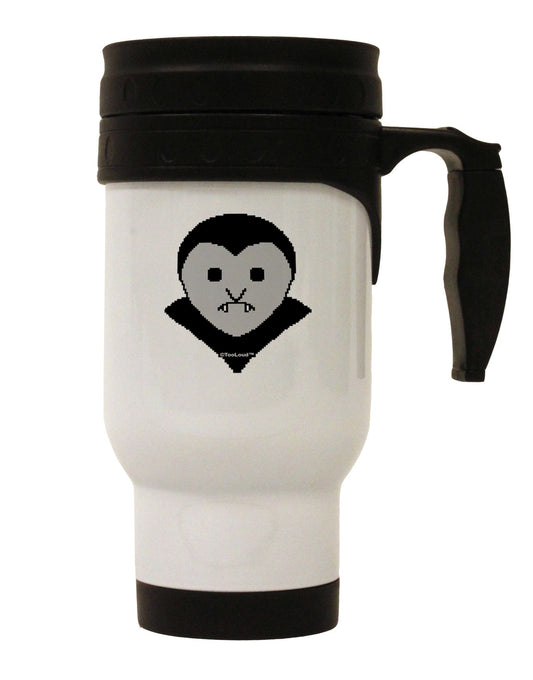 Cute Pixel Vampire Male Stainless Steel 14oz Travel Mug-Travel Mugs-TooLoud-White-Davson Sales