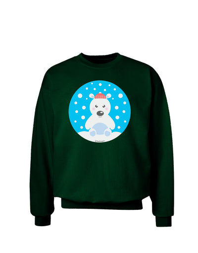 Cute Polar Bear - Christmas Adult Dark Sweatshirt by TooLoud-Sweatshirts-TooLoud-Deep-Forest-Green-Small-Davson Sales