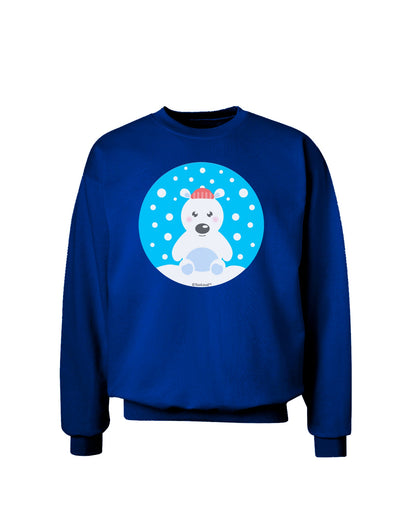 Cute Polar Bear - Christmas Adult Dark Sweatshirt by TooLoud-Sweatshirts-TooLoud-Deep-Royal-Blue-Small-Davson Sales