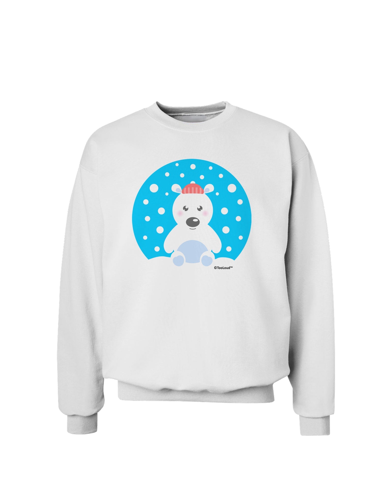 Cute Polar Bear - Christmas Sweatshirt by TooLoud-Sweatshirts-TooLoud-White-Small-Davson Sales
