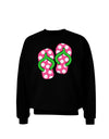 Cute Polka Dot Flip Flops - Pink and Green Adult Dark Sweatshirt-Sweatshirts-TooLoud-Black-Small-Davson Sales