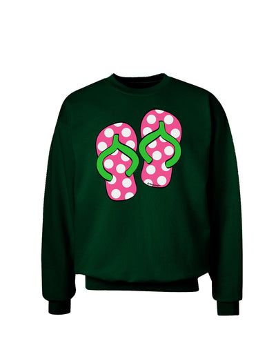 Cute Polka Dot Flip Flops - Pink and Green Adult Dark Sweatshirt-Sweatshirts-TooLoud-Deep-Forest-Green-Small-Davson Sales