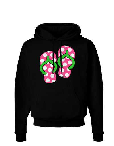 Cute Polka Dot Flip Flops - Pink and Green Dark Hoodie Sweatshirt-Hoodie-TooLoud-Black-Small-Davson Sales