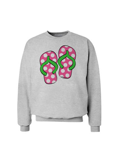 Cute Polka Dot Flip Flops - Pink and Green Sweatshirt-Sweatshirts-TooLoud-AshGray-Small-Davson Sales