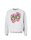 Cute Polka Dot Flip Flops - Pink and Green Sweatshirt-Sweatshirts-TooLoud-White-Small-Davson Sales