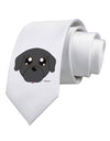 Cute Pug Dog - Black Printed White Necktie by TooLoud