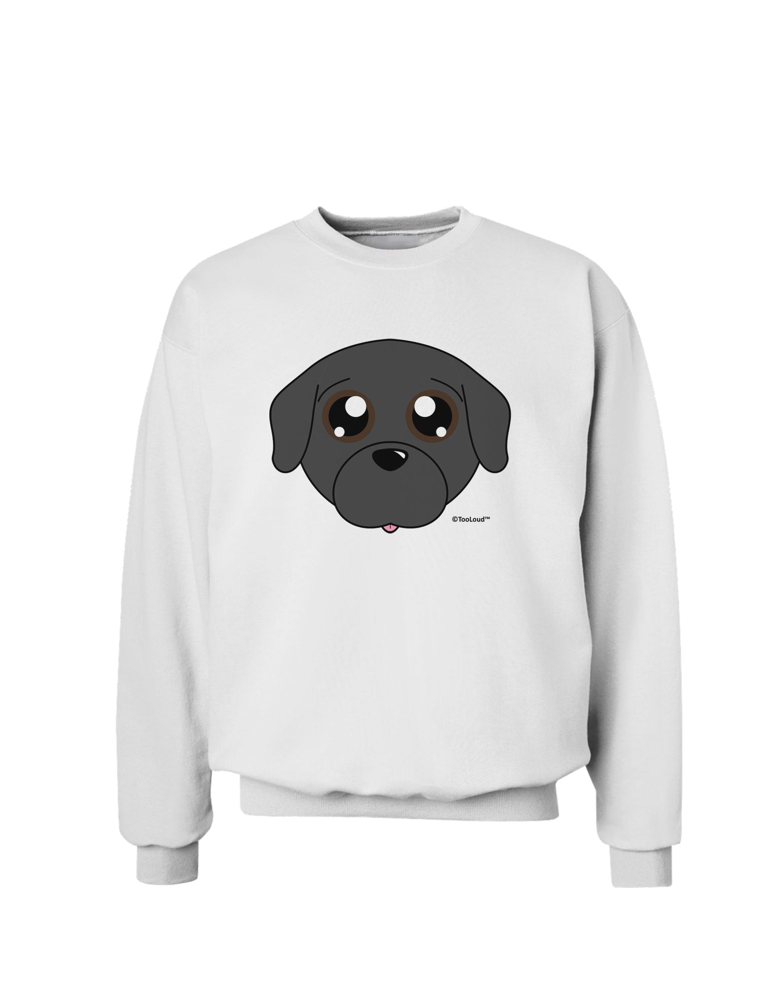 Cute Pug Dog - Black Sweatshirt by TooLoud-Sweatshirts-TooLoud-White-Small-Davson Sales