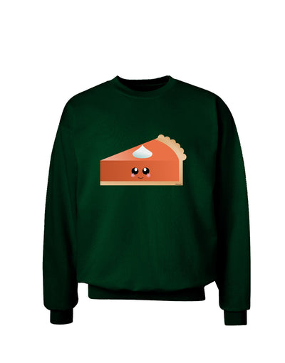 Cute Pumpkin Pie Thanksgiving Adult Dark Sweatshirt-Sweatshirts-TooLoud-Deep-Forest-Green-Small-Davson Sales