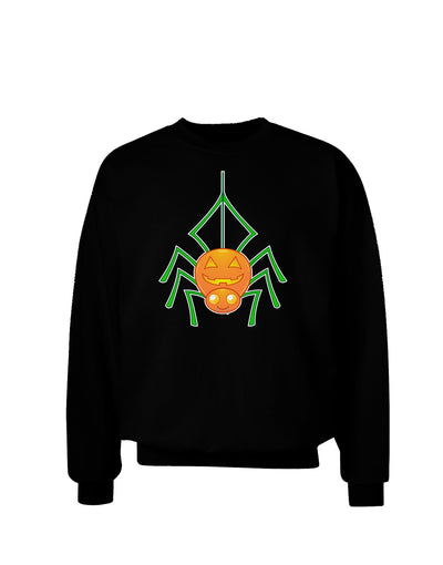 Cute Pumpkin Spider - Halloween Adult Dark Sweatshirt-Sweatshirts-TooLoud-Black-Small-Davson Sales