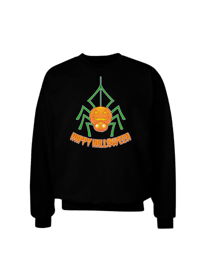 Cute Pumpkin Spider - Happy Halloween Adult Dark Sweatshirt-Sweatshirts-TooLoud-Black-Small-Davson Sales