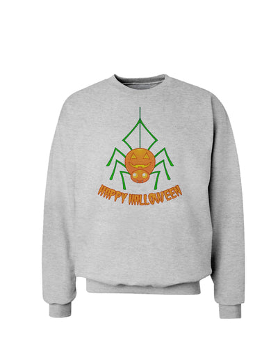 Cute Pumpkin Spider - Happy Halloween Sweatshirt-TooLoud-White-Small-Davson Sales