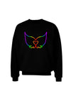 Cute Rainbow Angel Wings Heart Adult Dark Sweatshirt-Sweatshirts-TooLoud-Black-Small-Davson Sales