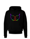 Cute Rainbow Angel Wings Heart Dark Hoodie Sweatshirt-Hoodie-TooLoud-Black-Small-Davson Sales